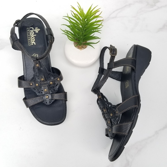 reiker black sandals